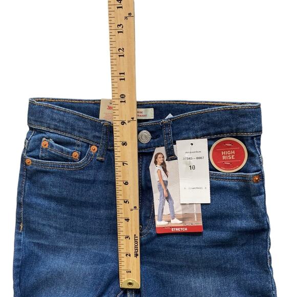 Levi’s Kids High Rise Ankle Straight Leg Jeans Denim Pants Girls Size 10 New NWT - Picture 4 of 10